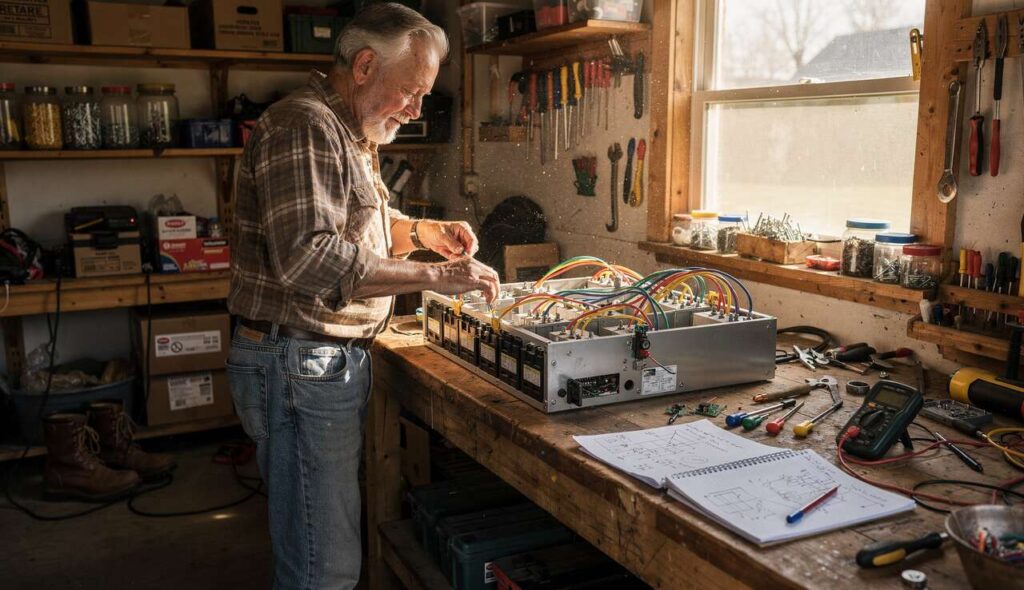 Hoe gepensioneerde Eric (70) zélf goedkoper alternatief voor thuisbatterij bedacht: “Met 350 euro haal je alles in huis